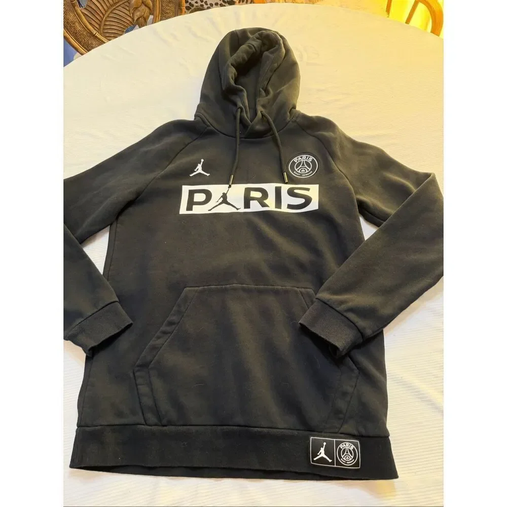 Jordan Paris Saint Germain PSG Black Hoodie Mens Size M Joran Jumpman Logo